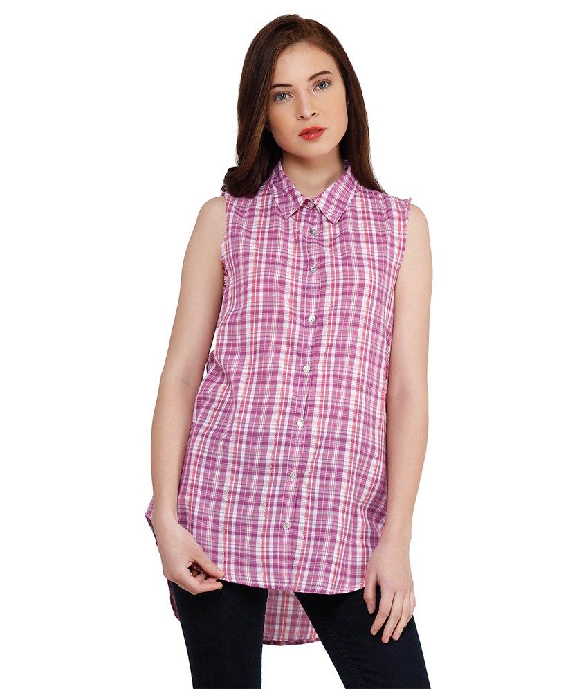 pink cotton shirt ladies