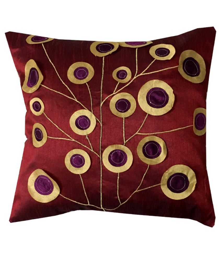 Homefab India Maroon And Purple Silk Cushion Covers Set Of Buy Online At Best Price Snapdeal