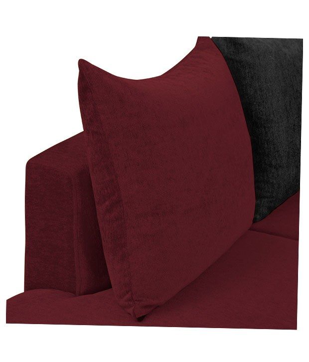 S K Furniture Mestler Maroon Sofa Set With Center Table 