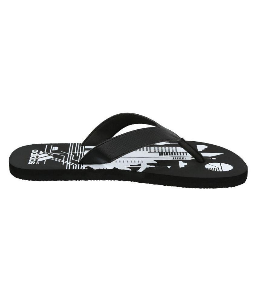 all black adidas flip flops