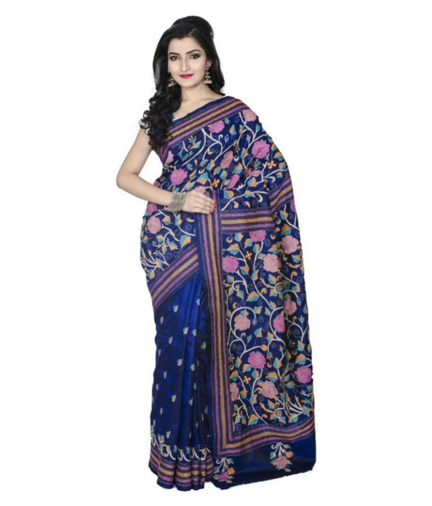 Darbari Blue Banglore Silk Saree - Buy Darbari Blue Banglore Silk Saree ...