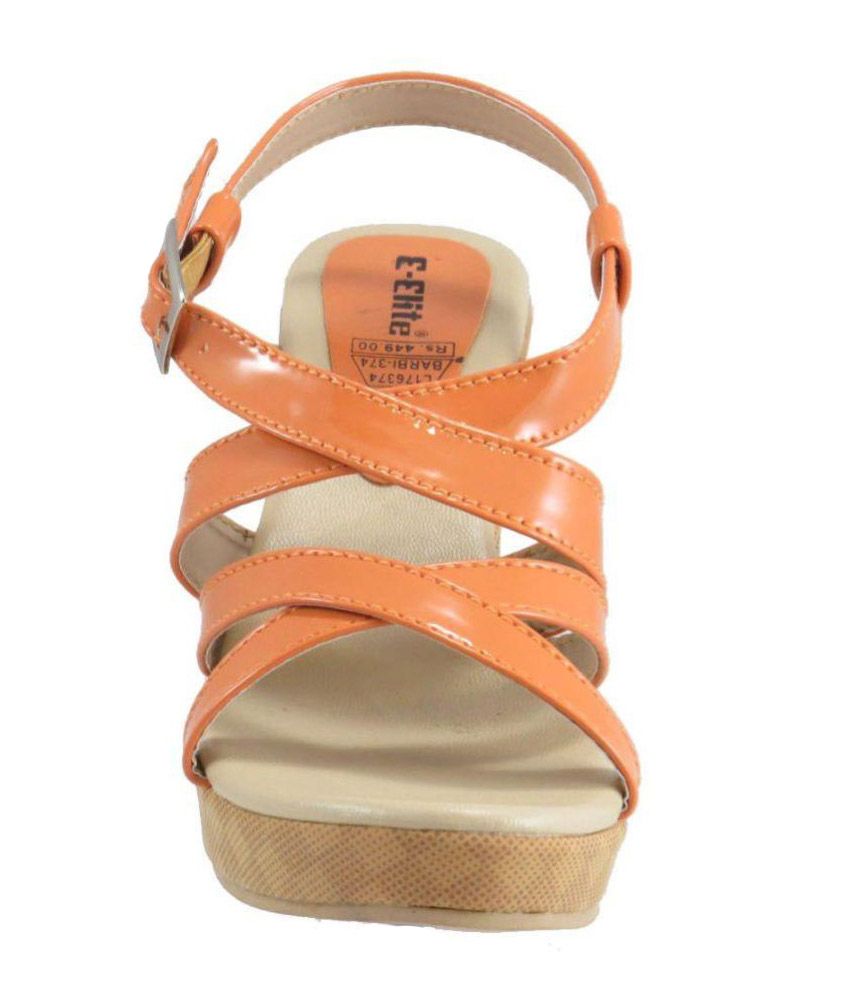 Elite Orange Wedges Heels Price in India Buy Elite Orange Wedges Heels