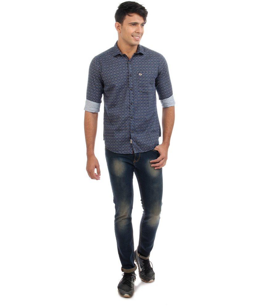 Sting Blue Casuals Slim Fit Shirt - Buy Sting Blue Casuals Slim Fit ...