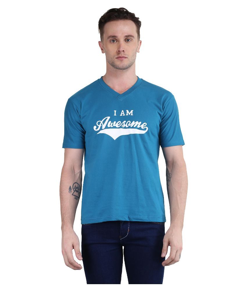     			British Terminal Blue V-Neck T Shirt