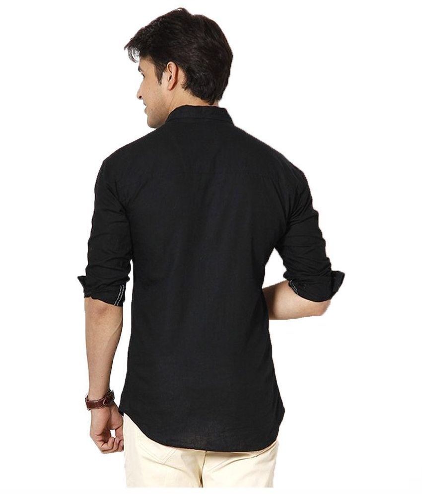 men's black casual shirt