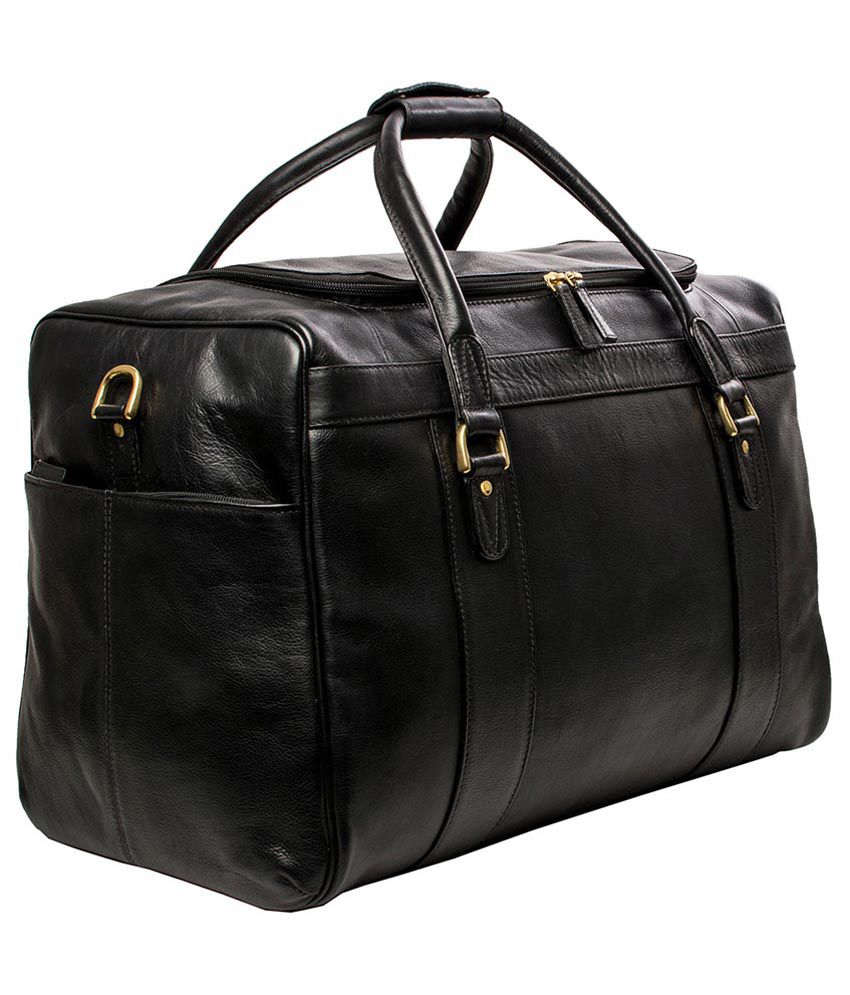 Hidesign Jonty 01 Black Leather Duffle Bag - Buy Hidesign Jonty 01 Black Leather Duffle Bag ...