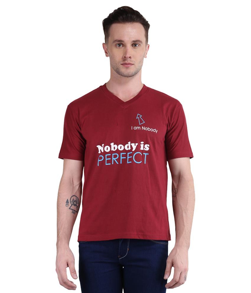     			British Terminal Maroon V-Neck T Shirt