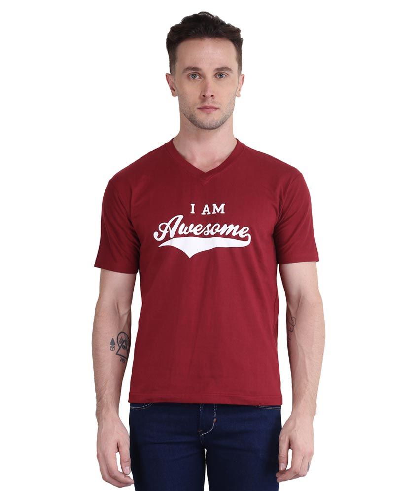     			British Terminal Maroon V-Neck T Shirt