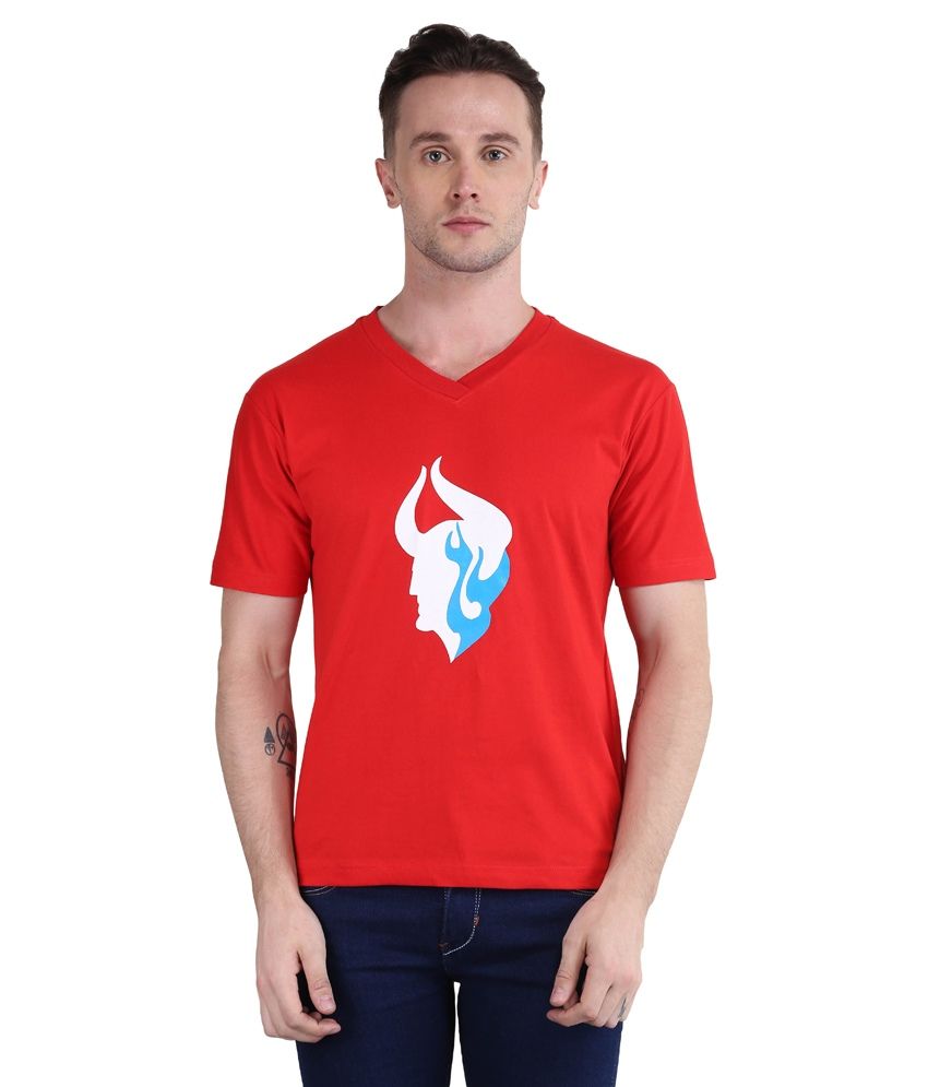     			British Terminal Red V-Neck T Shirt