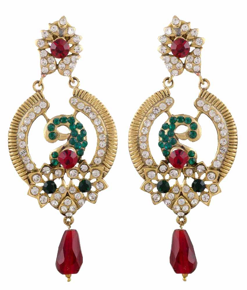 Buyclues Brass Gold Plating Multi Coloured Earrings Buy Buyclues