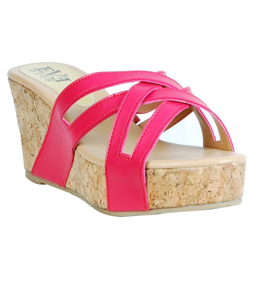 Eve Dior Pink Wedges Heels Price in India Buy Eve Dior Pink Wedges