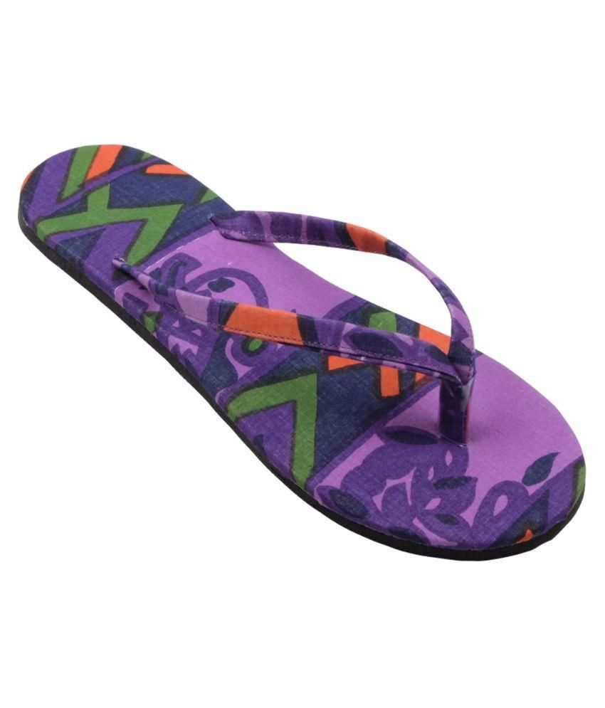 purple platform flip flops