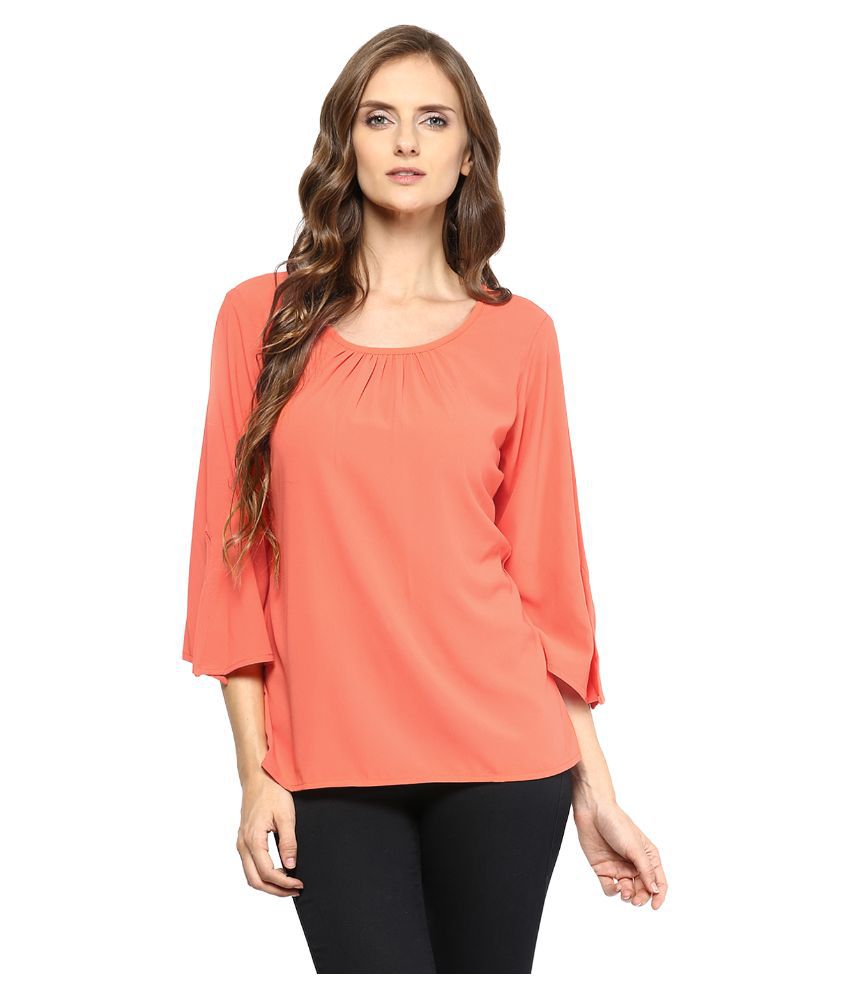 Zoys PeachPuff Poly Georgette Tops - Buy Zoys PeachPuff Poly Georgette ...