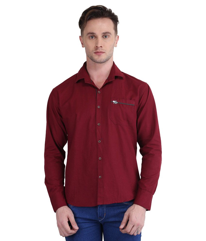     			British Terminal Maroon Casuals Slim Fit Shirt