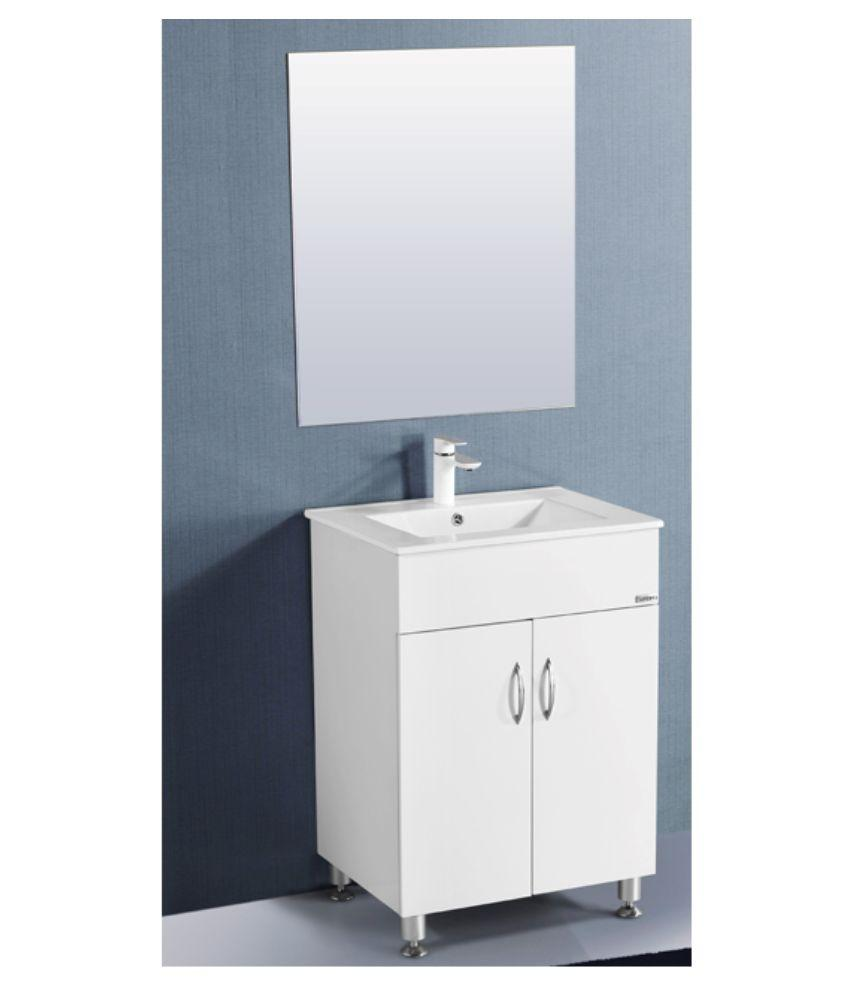 Buy Soncera White Pvc Cabinet With Mirror Wash Basins Online At