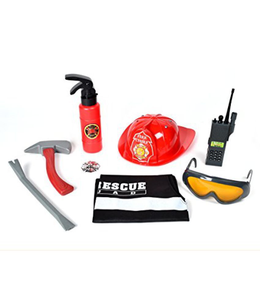 Maxx Action Firefighter Deluxe Costume Dress-Up Play Set (8-Piece ...