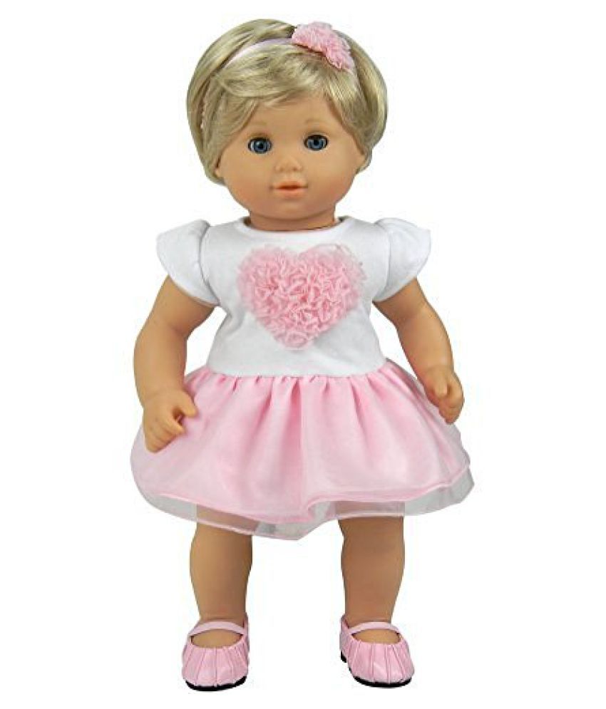 15 Inch Baby Doll Clothing 2 Pc. Set by Sophias of Detailed Pink Heart