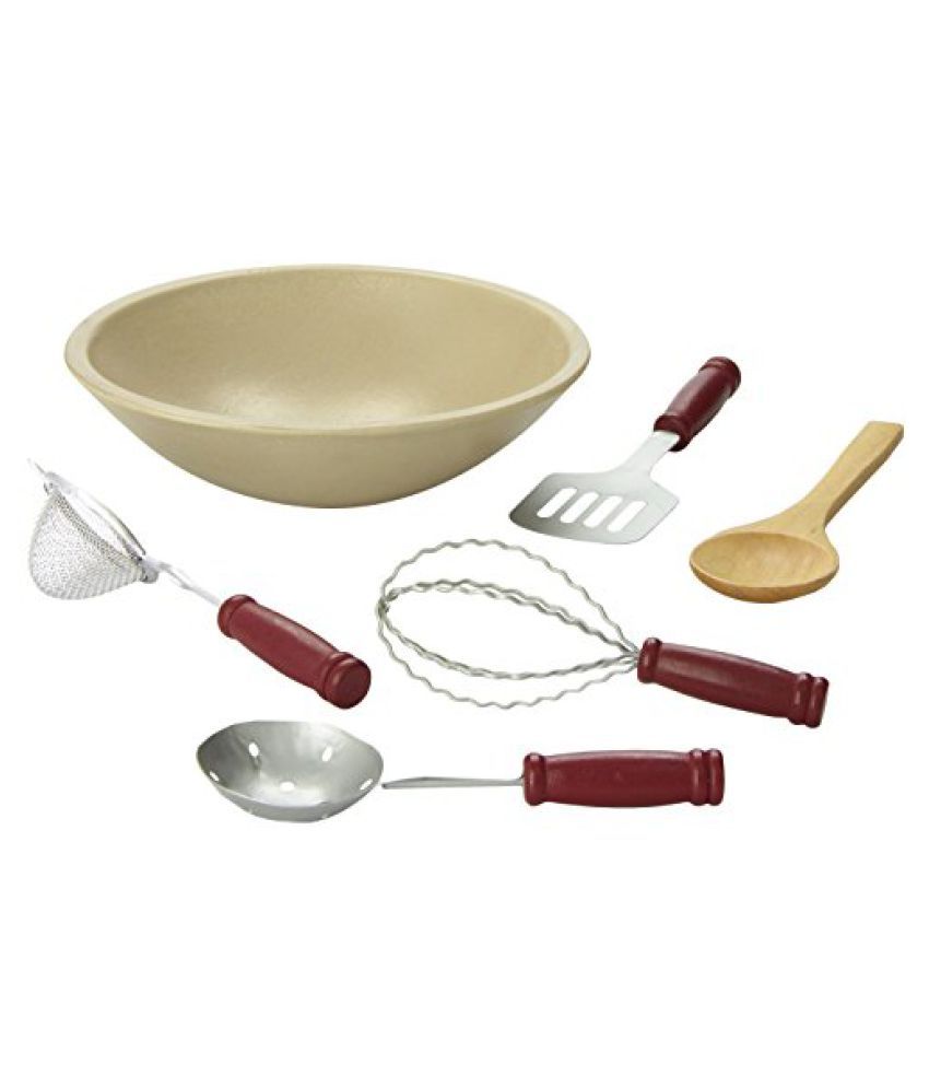 18" Doll Vintage Style Kitchen Tool Accessory Set. Includes Wood Bowl