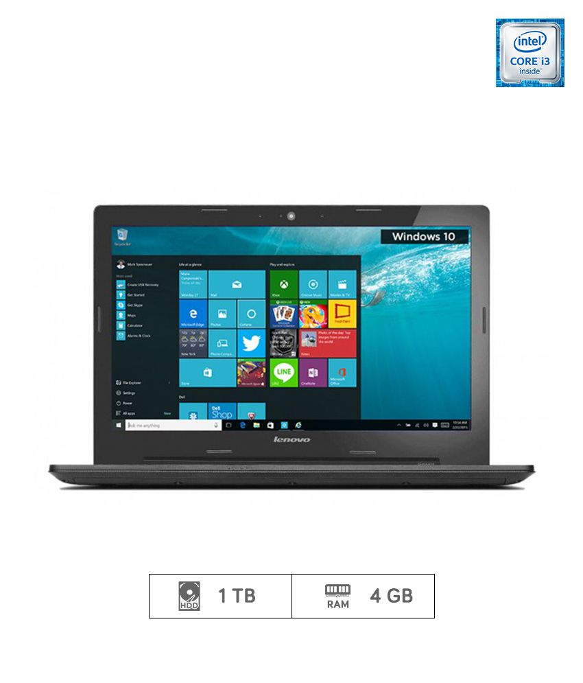     			Lenovo G50-80 Notebook (80E502Q6IH) (5th Gen Intel Core i3- 4GB RAM- 1TB HDD- 39.62 cm (15.6)- Windows 10) (Black)
