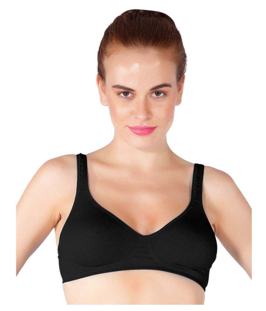 Liberti World Black Cotton Lycra T-Shirt/ Seamless Bra - 634686521524