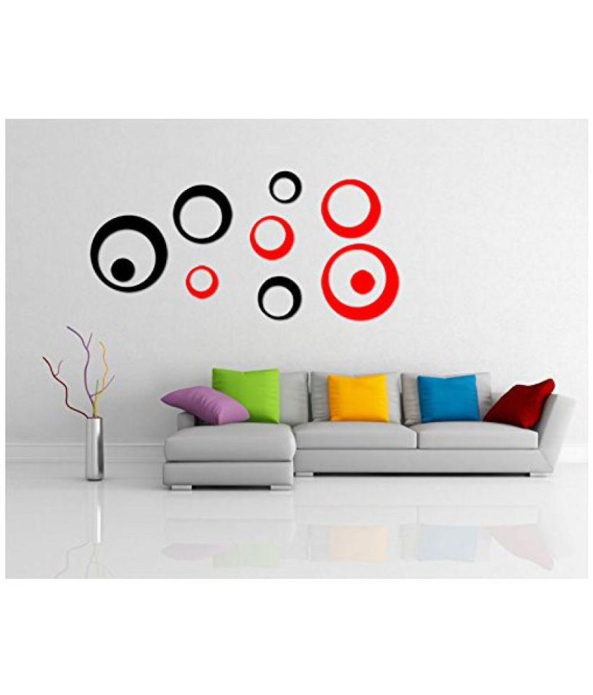 Incredible Gifts 3d Wall Stickers Decor For Modern Art Black And Red 10 Pcs