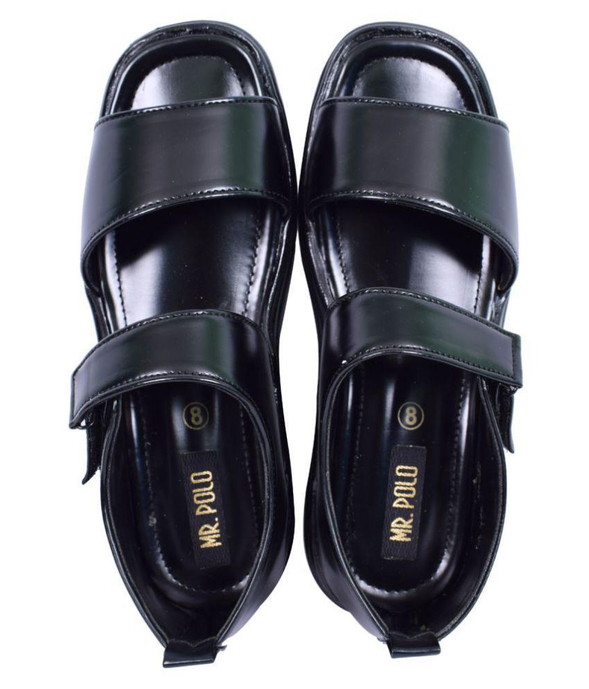 Mr. Polo Black Sandals - Buy Mr. Polo Black Sandals Online at Best ...