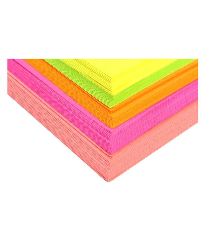     			VARDHMAN Kores Double Sided A4 Fluorescent Neon Copier Paper - Pack of 100 neon craft paper
