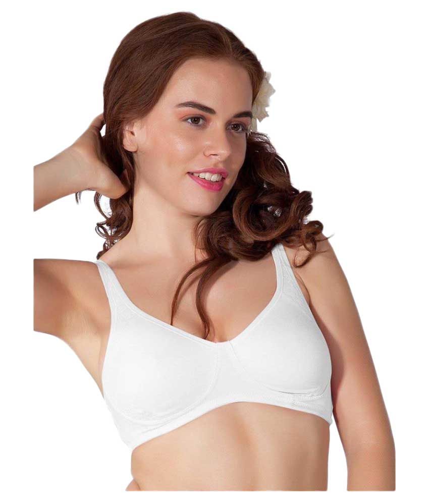 Liberti World White Cotton Lycra T-Shirt/ Seamless Bra