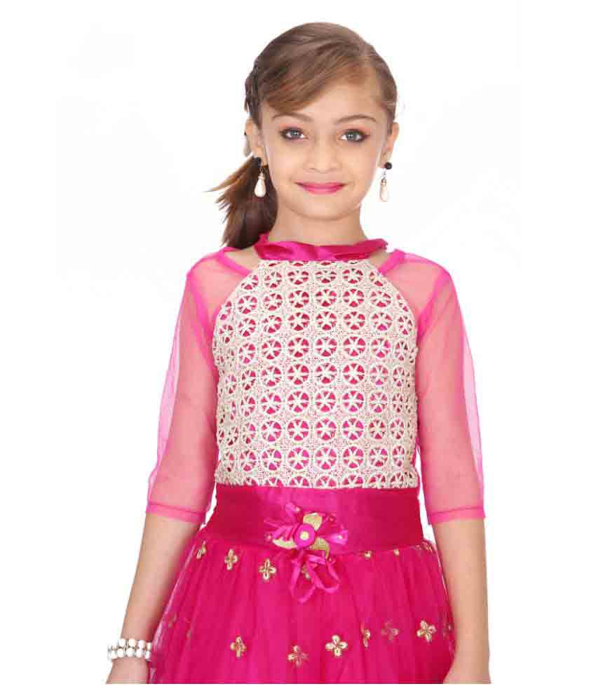 Be 13 Pink Net Girl's Dress - Buy Be 13 Pink Net Girl's Dress Online at ...