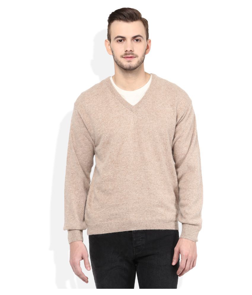 mens dark brown v neck sweater