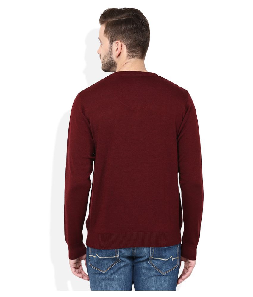 Raymond Maroon V Neck Sweater - Buy Raymond Maroon V Neck Sweater ...