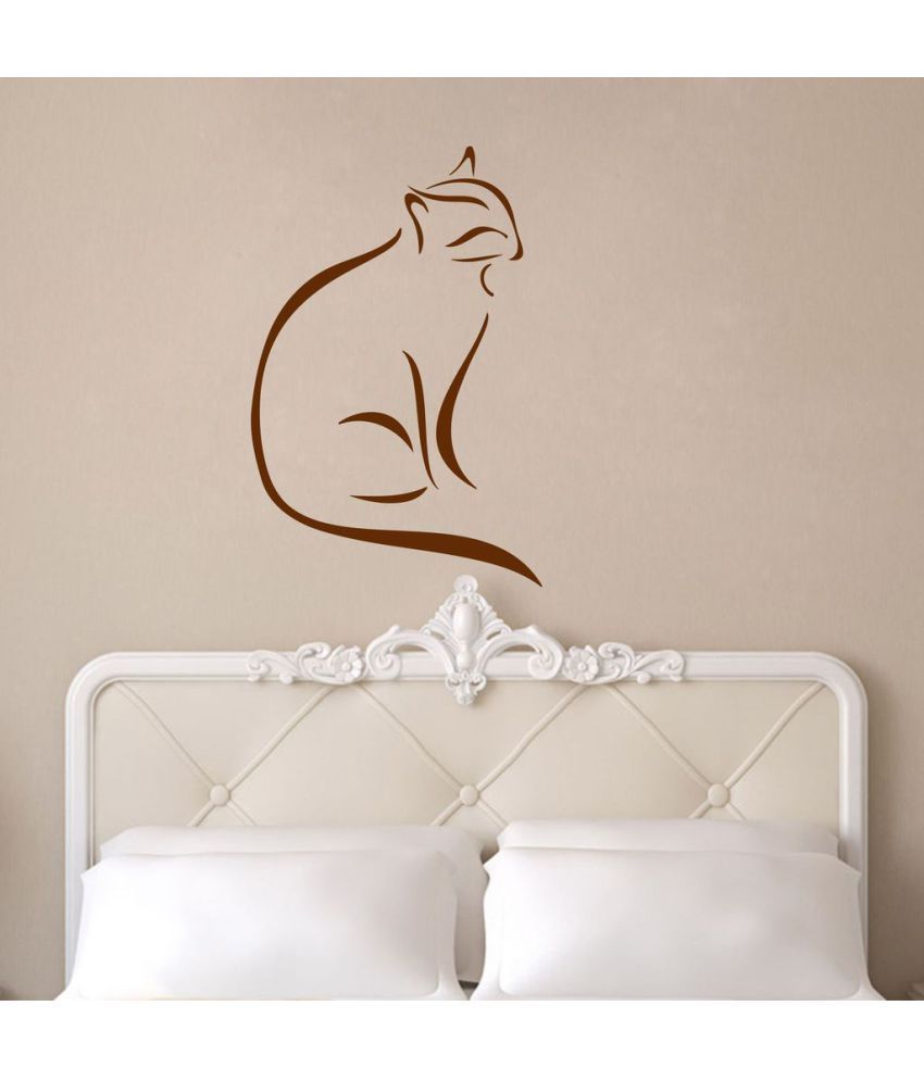     			Decor Villa Cat line art Vinyl Wall Stickers