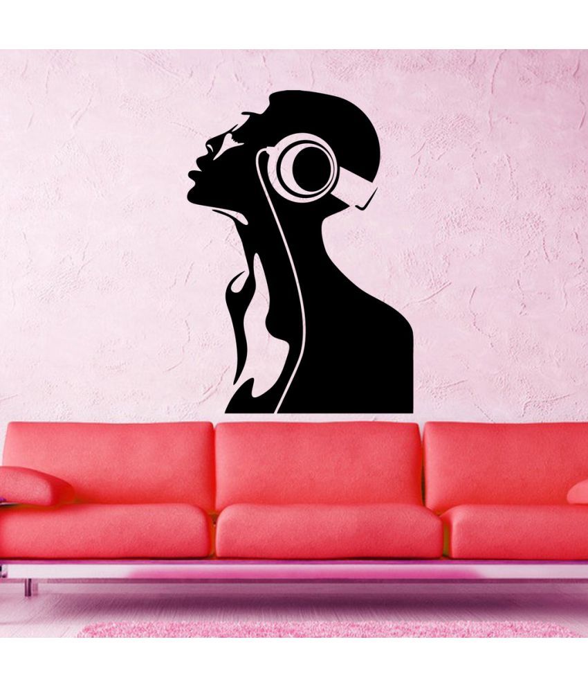     			Decor Villa Girl Listing Song Vinyl Wall Stickers