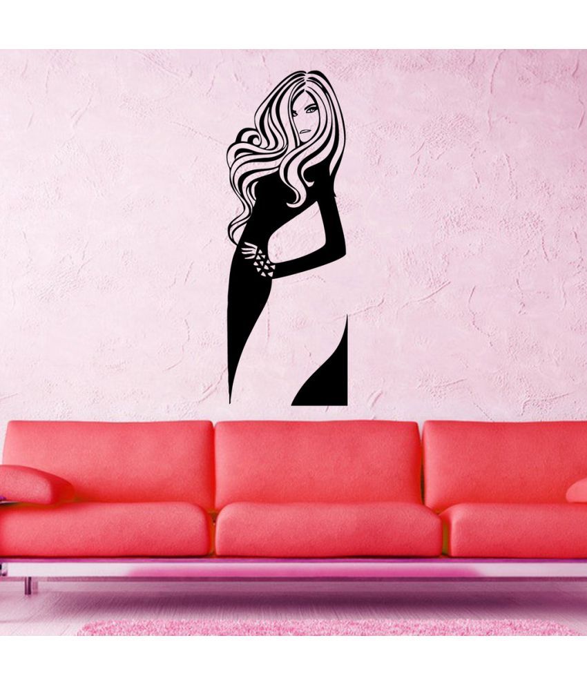     			Decor Villa Model Girl on Wall Vinyl Wall Stickers