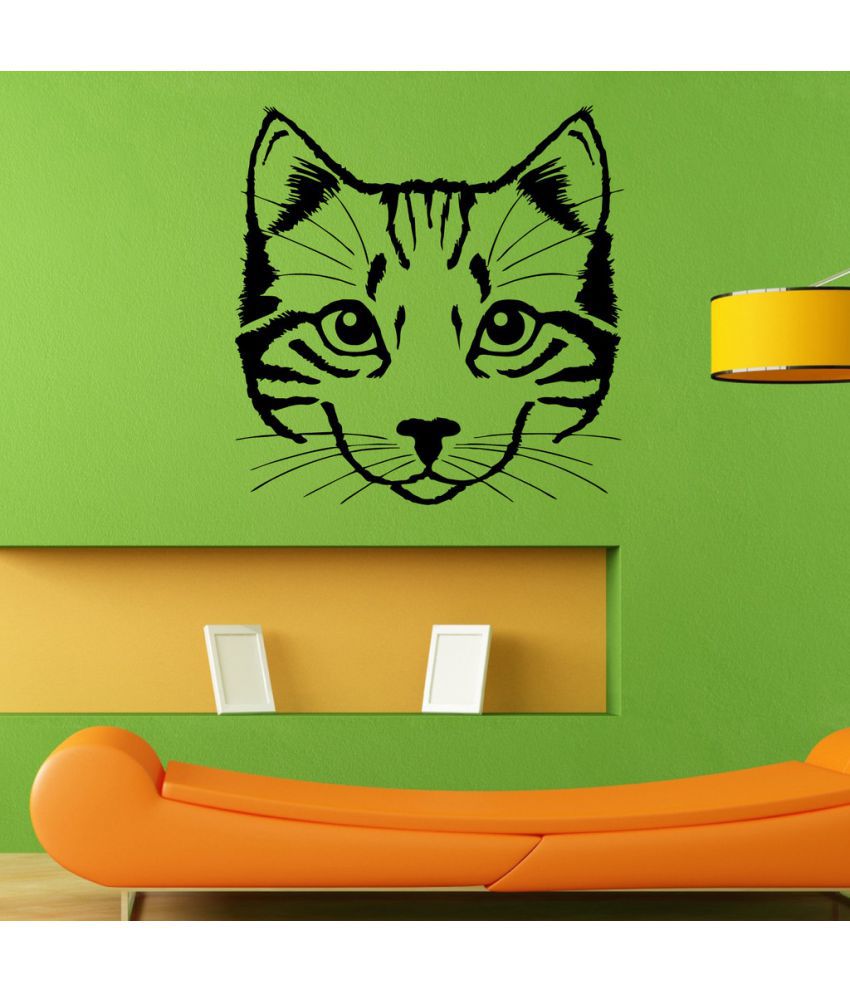     			Decor Villa Cat face Vinyl Wall Stickers