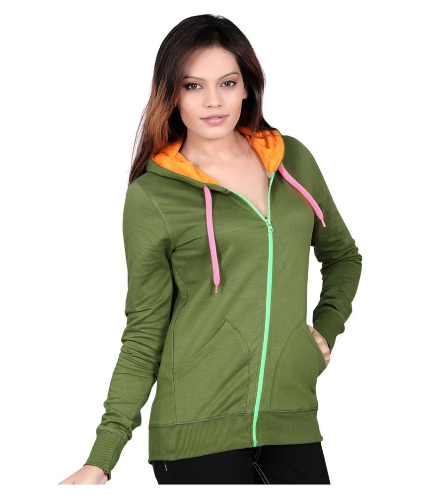 Buy Lucfashion Olive Green Fleece Hooded Online at Best Prices in India ...