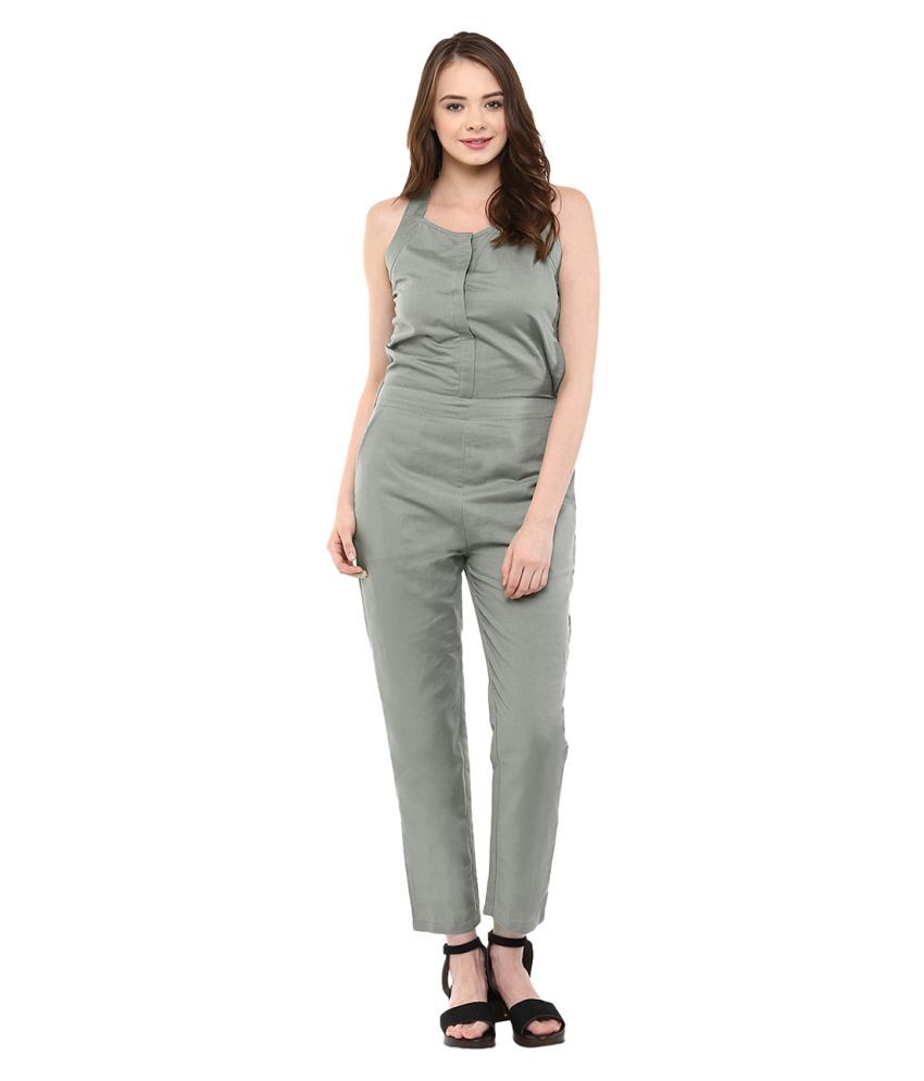 Yepme Green Linen Jumpsuits Buy Yepme Green Linen Jumpsuits Online at