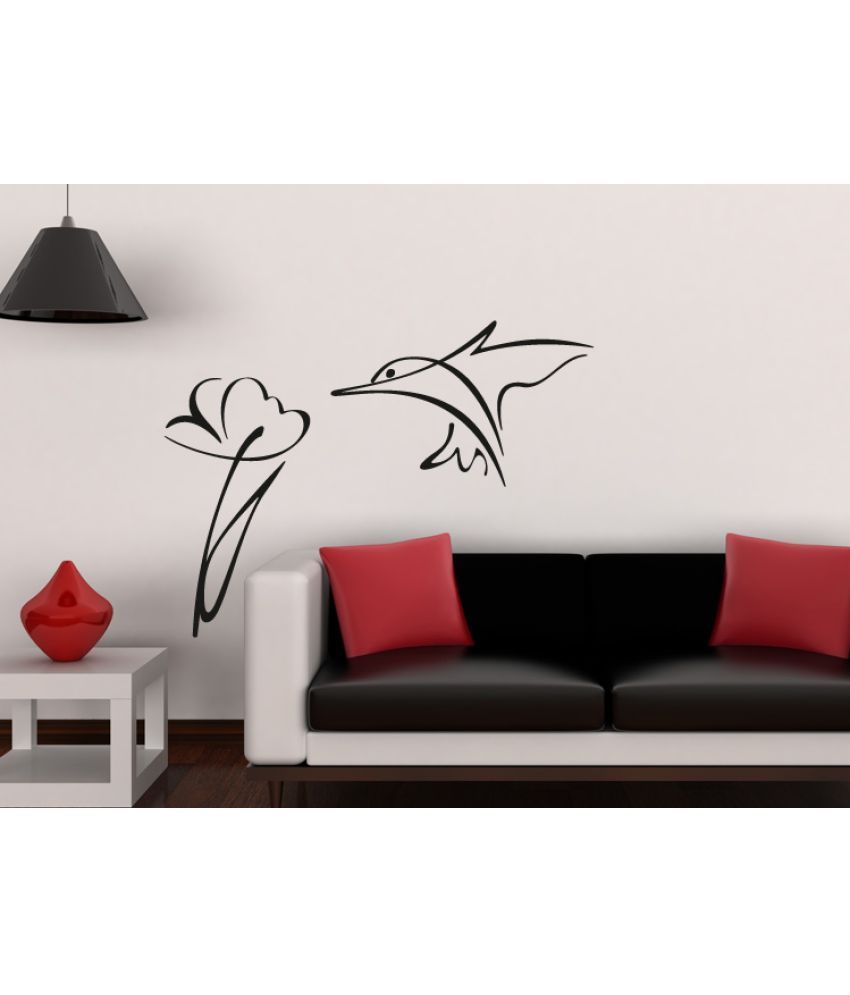     			Decor Villa Bird with flower art Vinyl Wall Stickers