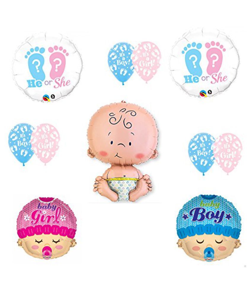 Gender Reveal He She Footprints Baby Shower Balloon Supplies Buy Gender Reveal He She Footprints Baby Shower Balloon Supplies Online At Low Price Snapdeal