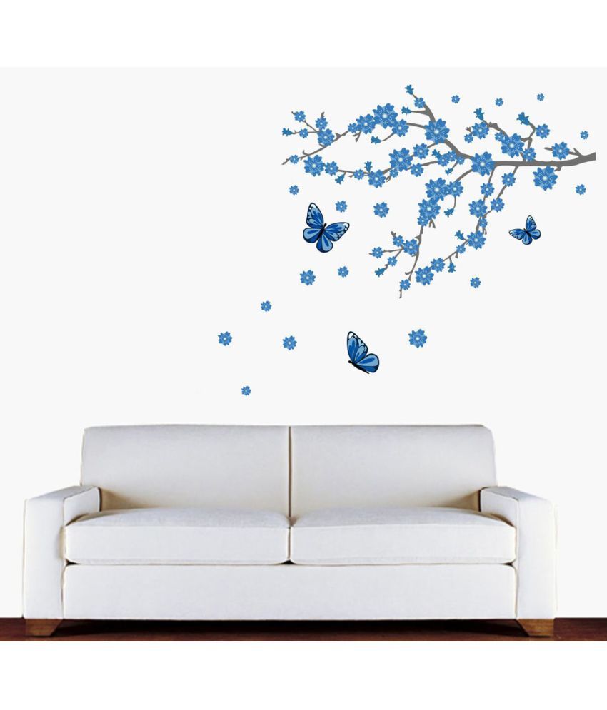     			Decor Villa Blue Branches Vinyl Wall Stickers