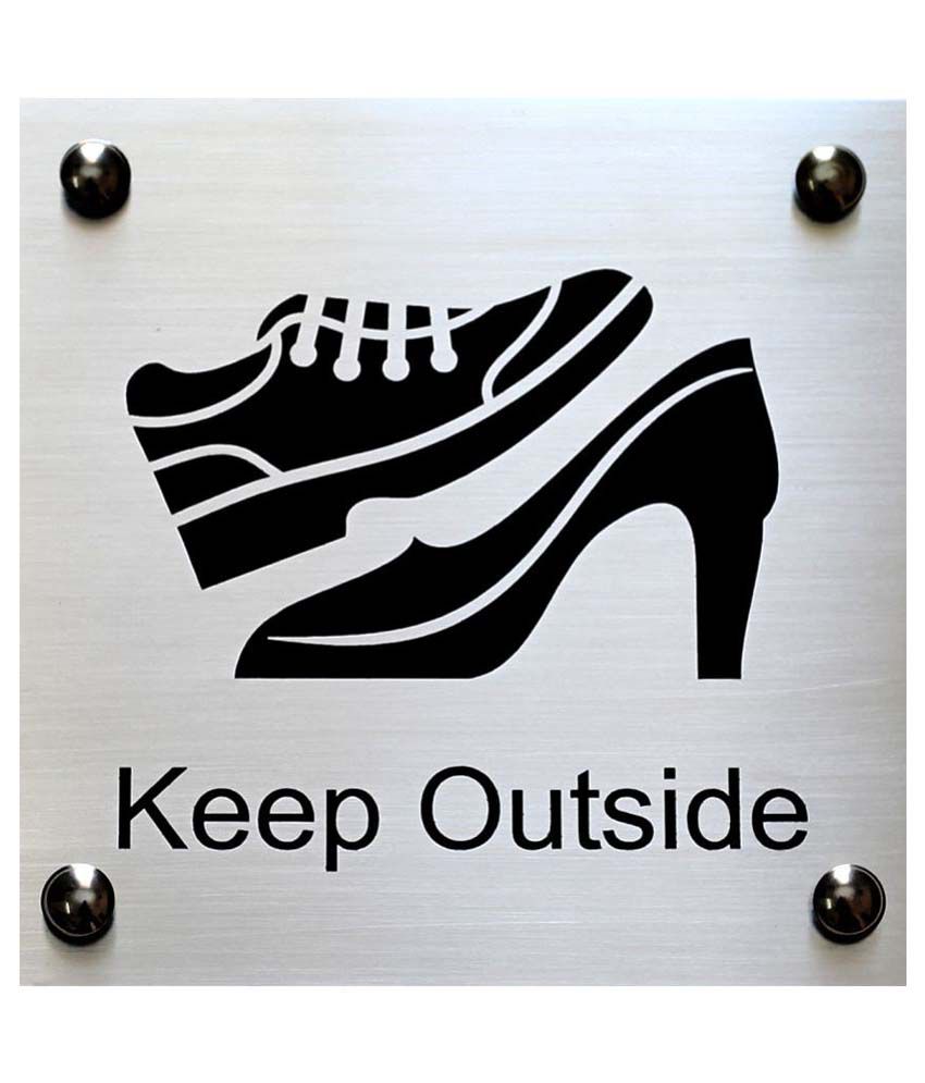 Shreyas Signages Keep Outside(Shoes) Logo Decorative Plate Black