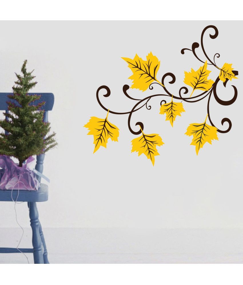     			Decor Villa Yellow Branches Vinyl Wall Stickers