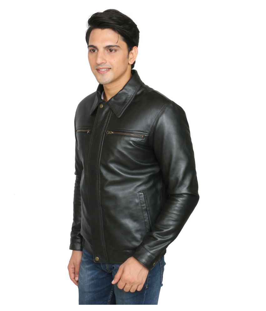 C Comfort Black Leather Jacket - Buy C Comfort Black Leather Jacket ...