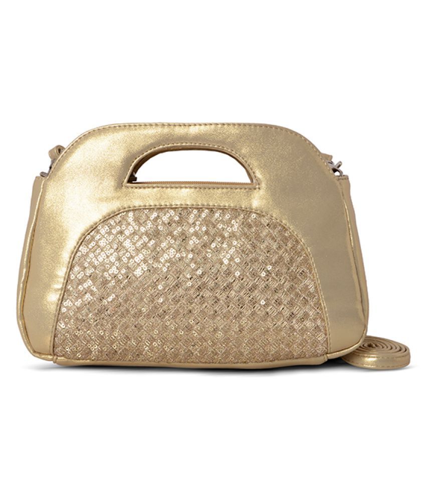 Baggit Gold Rexin Sling Bag - Buy 