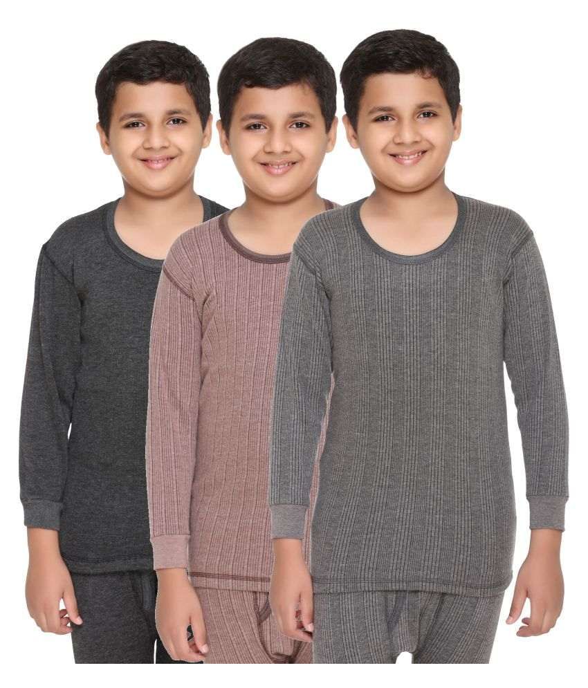     			Vimal Jonney Multicolor Premium Blended Thermal Top - Pack of 3