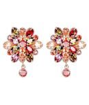 YouBella Multicolour American Diamond Gold Plated Stud Earrings for Women