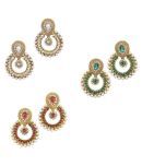 YouBella Combo of Three Designer Traditional Multi Colour Earrings