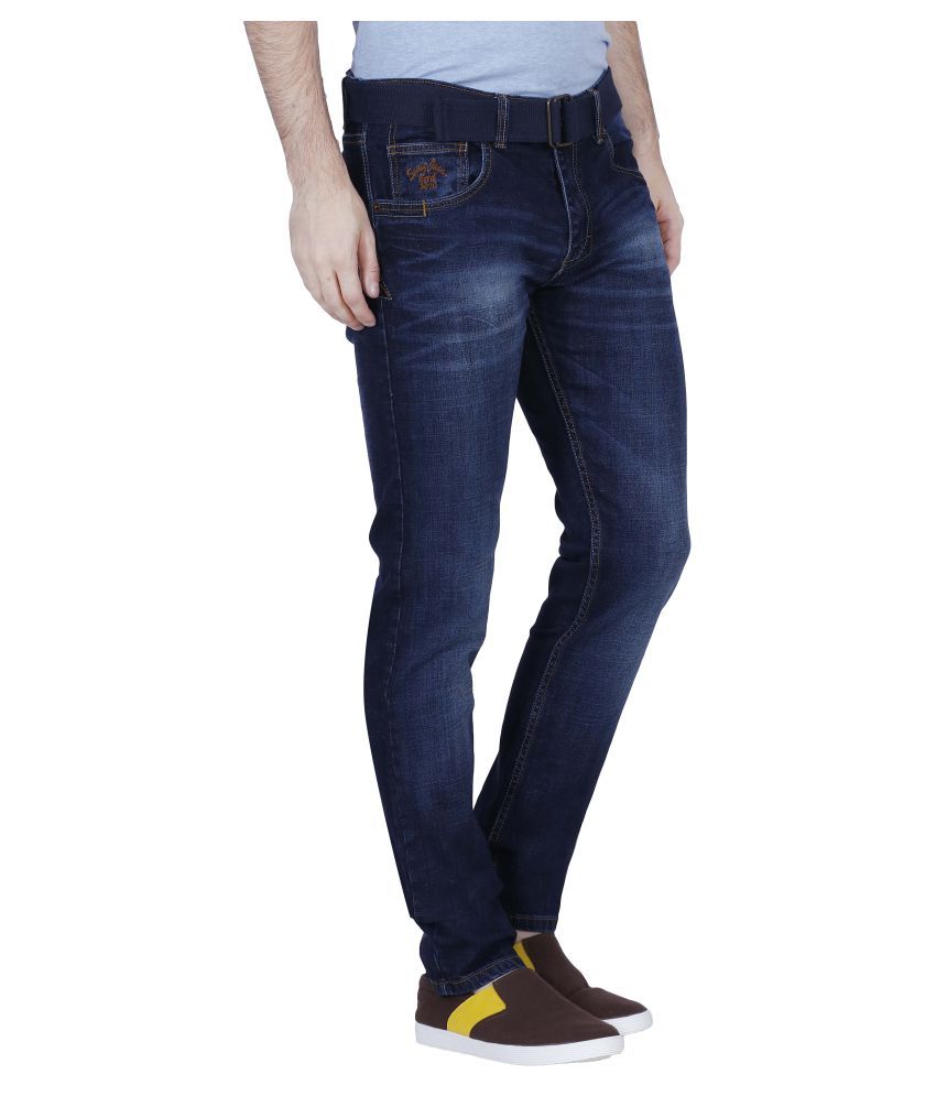 SMUG JEANS Indigo Blue Slim Faded - Buy SMUG JEANS Indigo Blue Slim ...