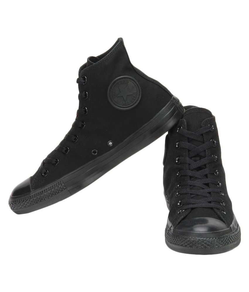 High Ankle Sneakers Black Casual Shoes 