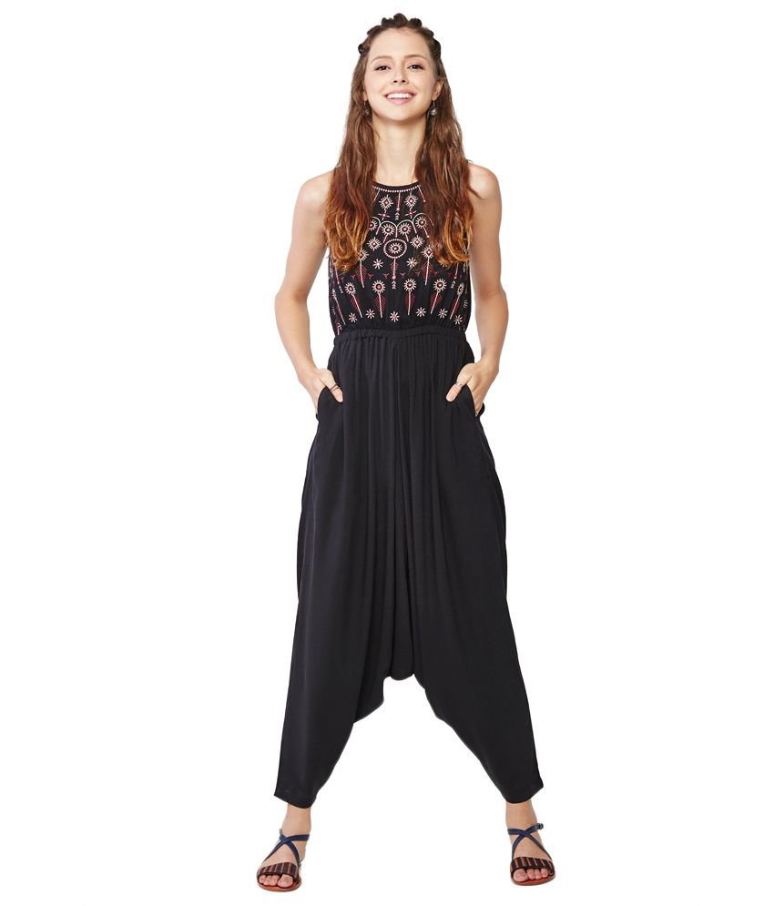 black sleeveless jumpsuit